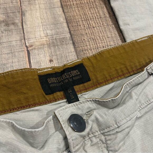 Brothers/Sons Men’s 44x34 Ripstop Cotton Pants Khaki Casual Outdoor Workwear - Picture 5 of 9
